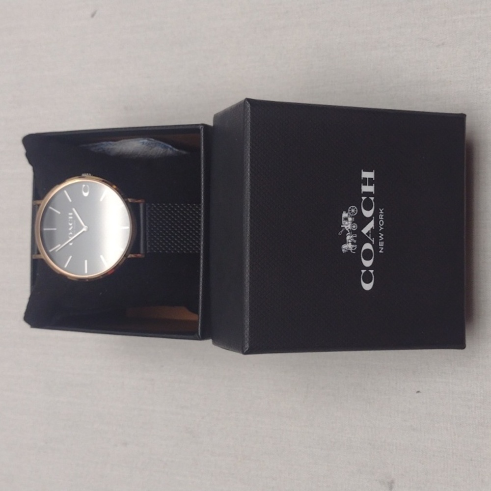 Coach Charles Black Ion Dial Black Mesh Bracelet Watch for Men - 14602470 - Picture 4 of 4